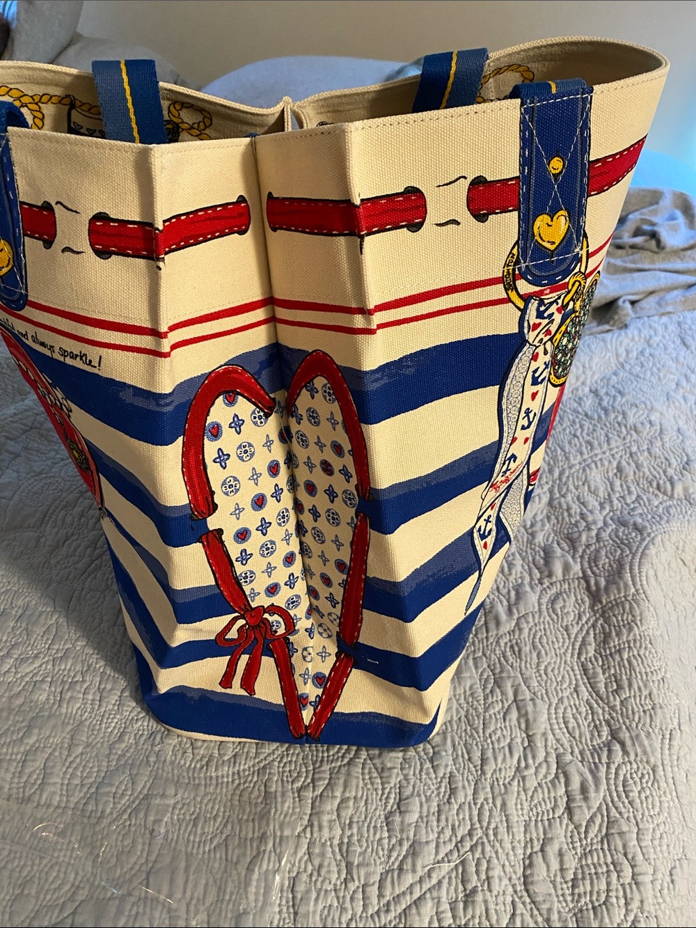 Brighton Patriotic Graphic Tote - Blue, White, Red Roomy tote carries it all - Picture 3 of 8